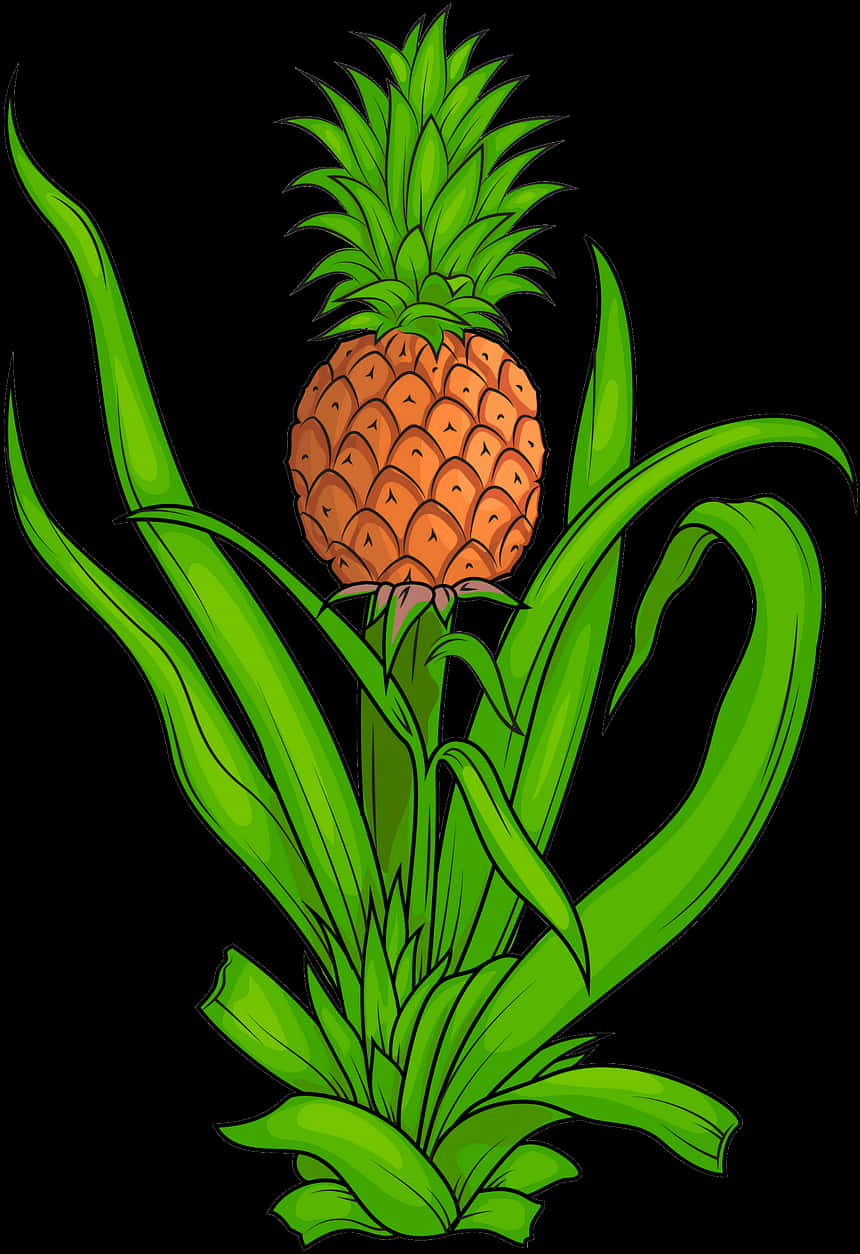 Vibrant Pineapple Artwork PNG