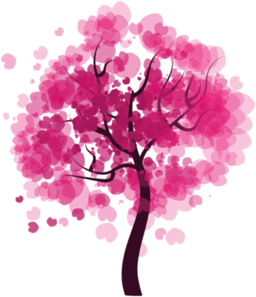 Vibrant Pink Blossom Tree Vector PNG