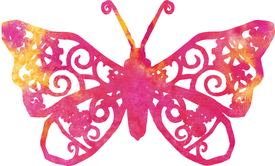 Vibrant Pink Butterfly Artwork PNG