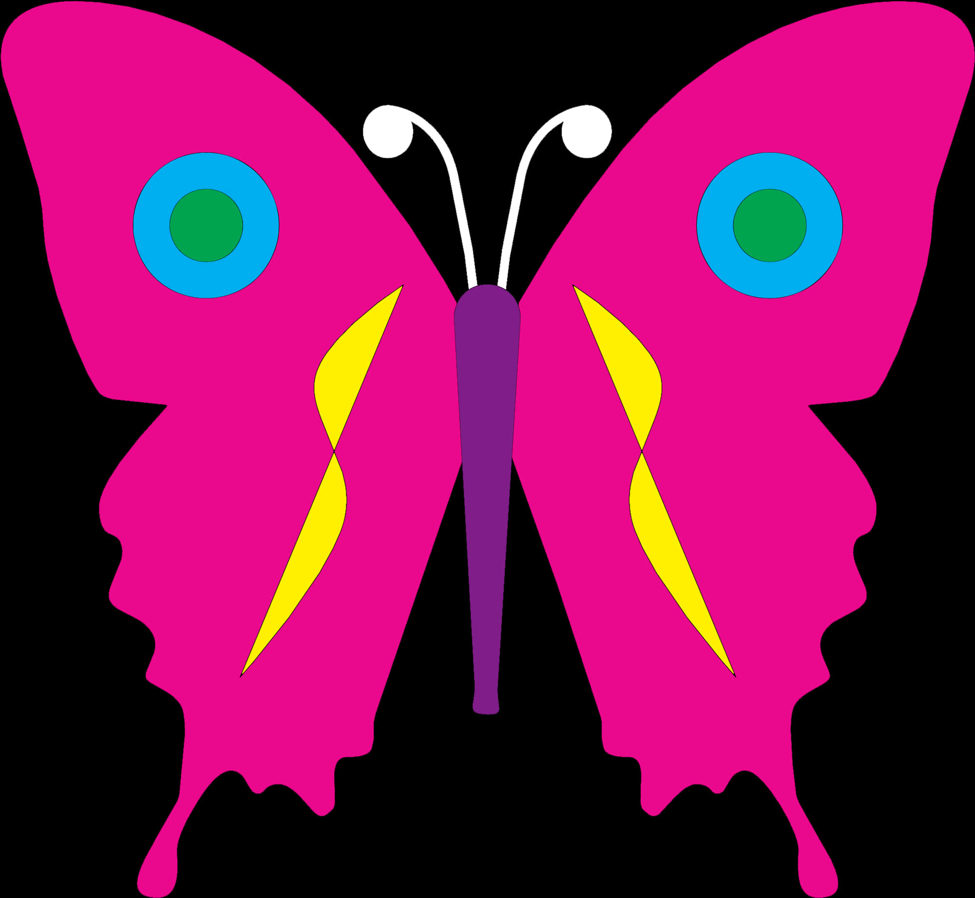 Vibrant Pink Butterfly Graphic PNG