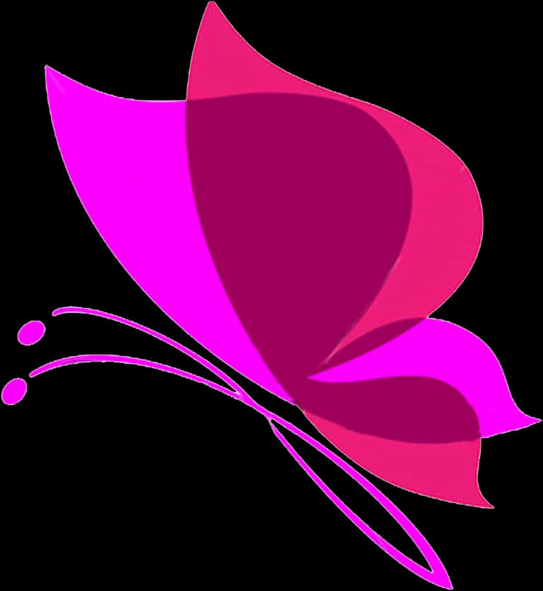 Vibrant Pink Butterfly Graphic PNG