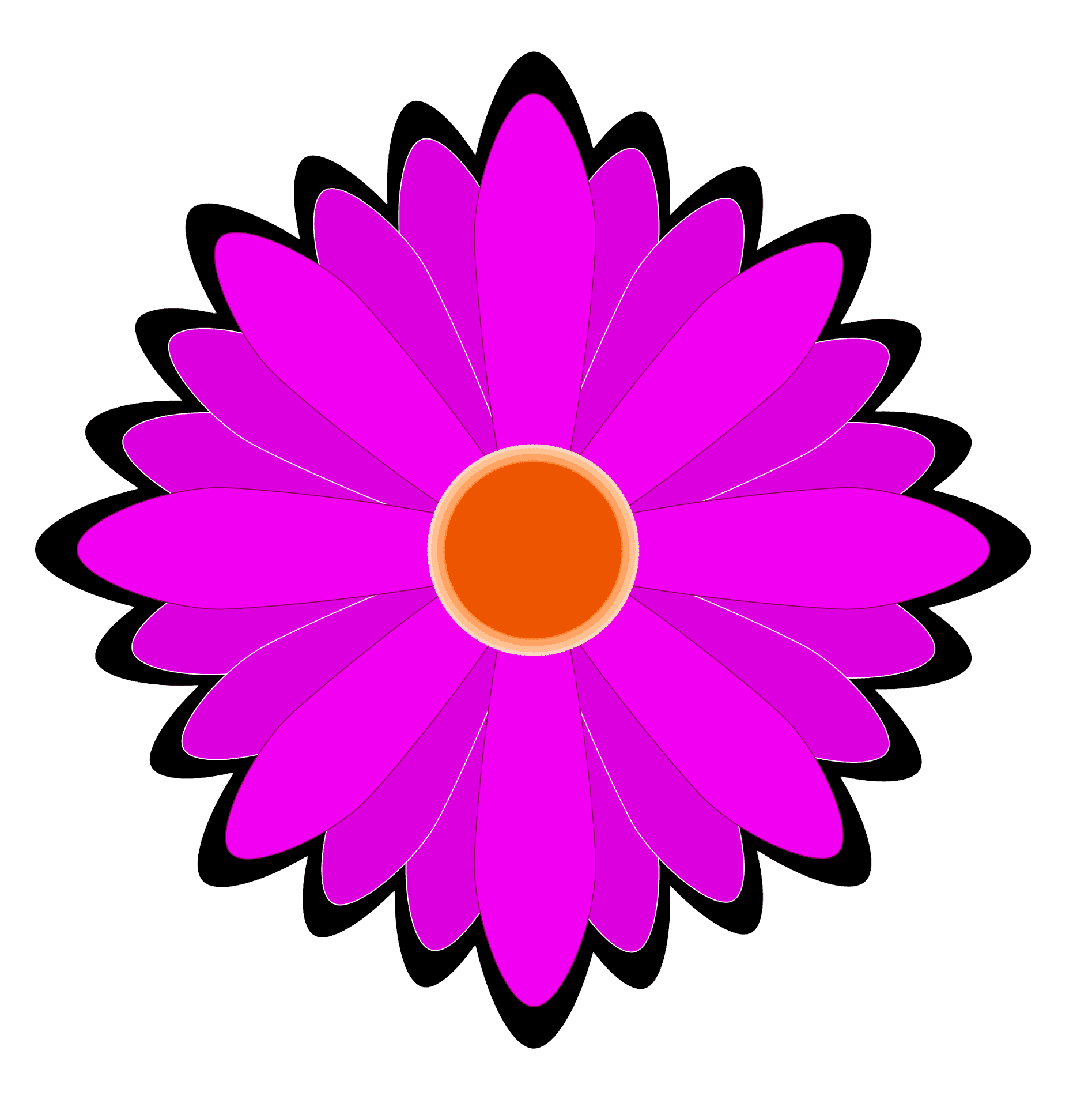 Vibrant Pink Flower Illustration PNG