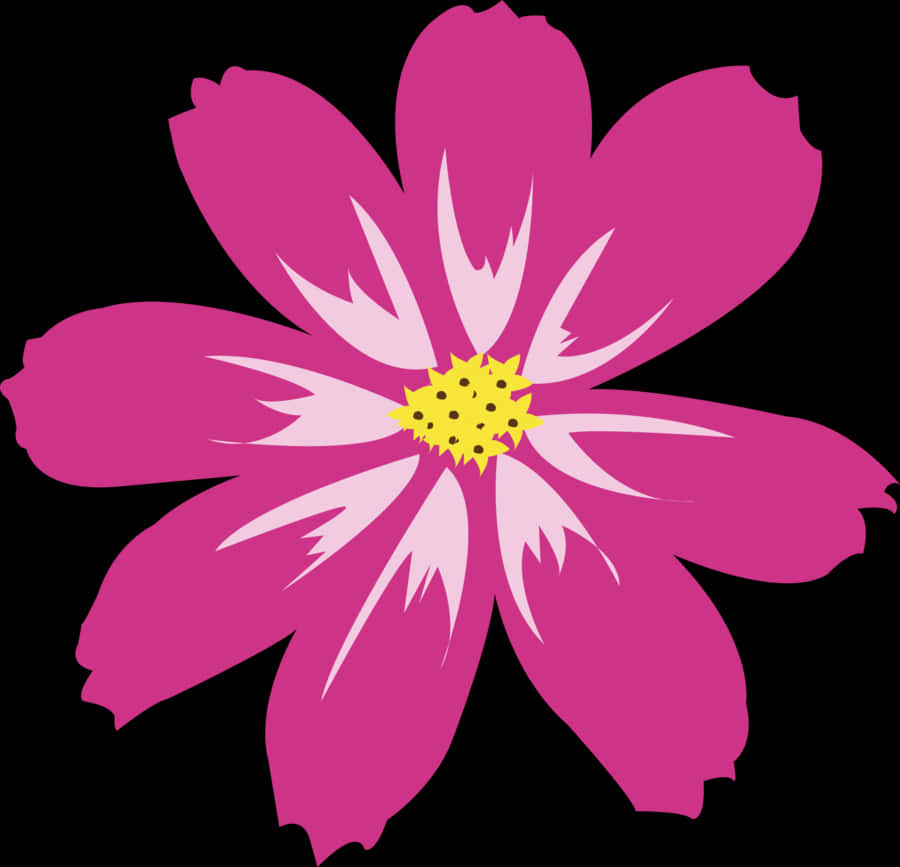 Vibrant Pink Flower Illustration PNG