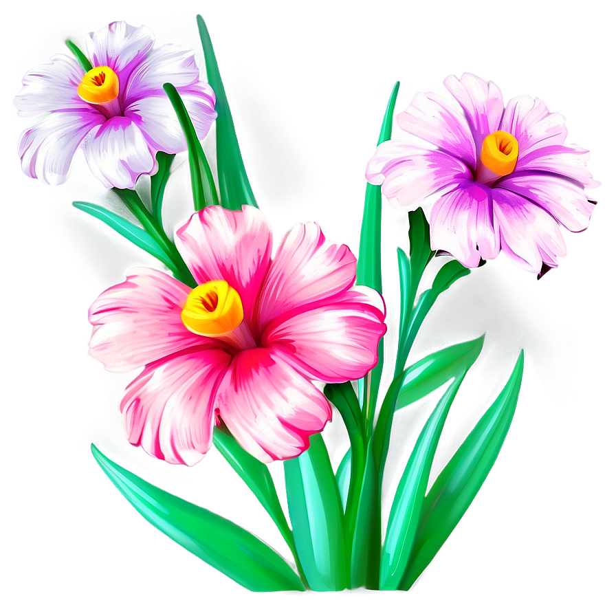 Vibrant Pink Flowers Png 05242024 PNG