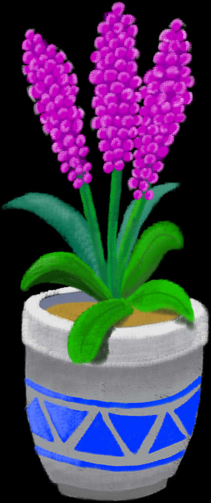 Vibrant Pink Flowersin Decorative Pot PNG