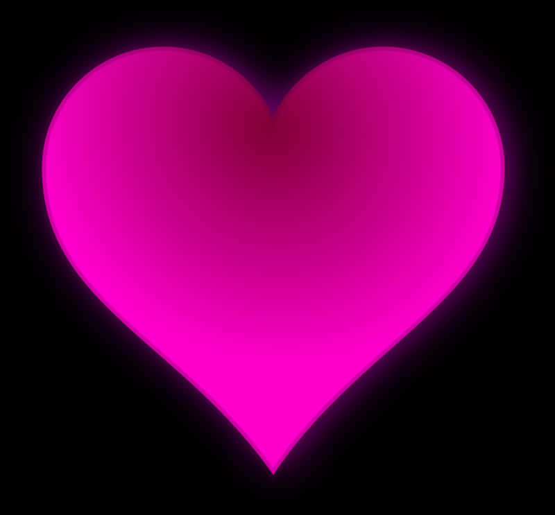 Download Vibrant Pink Heart Black Background | Wallpapers.com