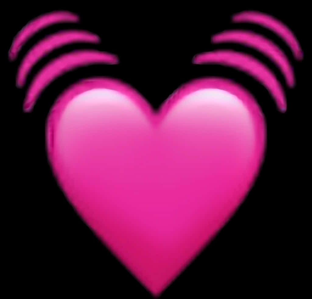 Vibrant Pink Heart Wifi Signal PNG