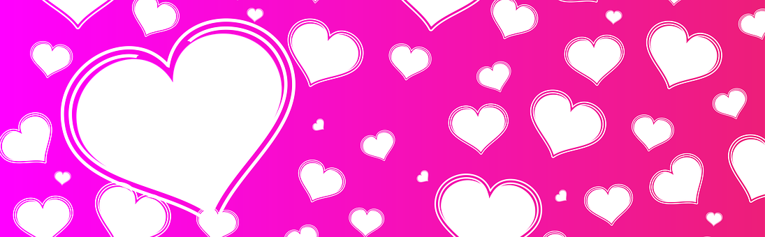 Vibrant Pink Hearts Banner PNG