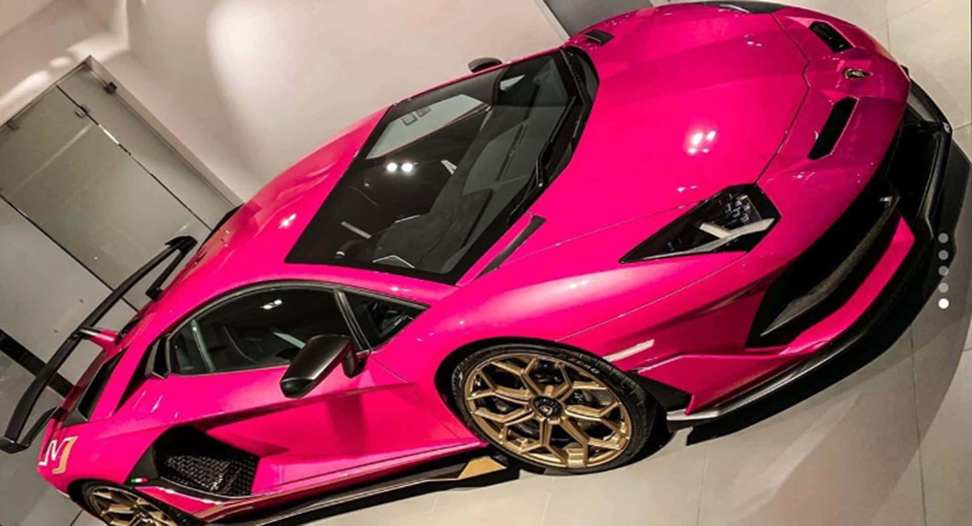 Vibrant Pink Lamborghini Aventador Wallpaper