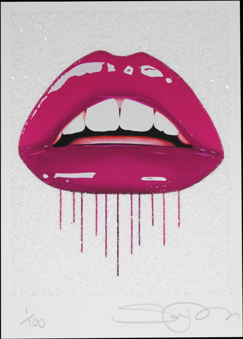 Vibrant_ Pink_ Lips_ Artwork PNG