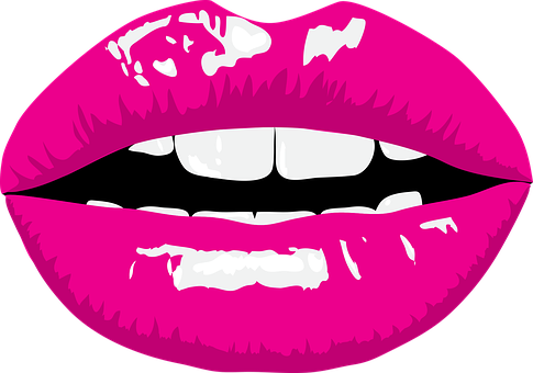 Vibrant Pink Lips SVG