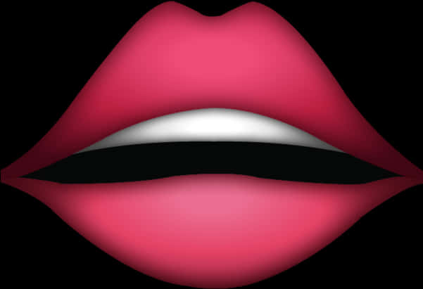Vibrant Pink Lips PNG