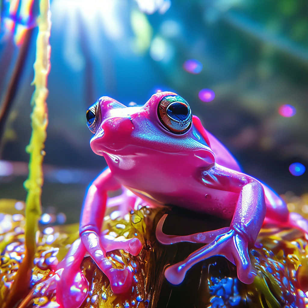 Vibrant Pink Poison Frog Wallpaper