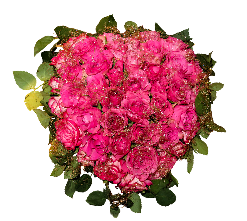 Vibrant Pink Roses Bouquet PNG