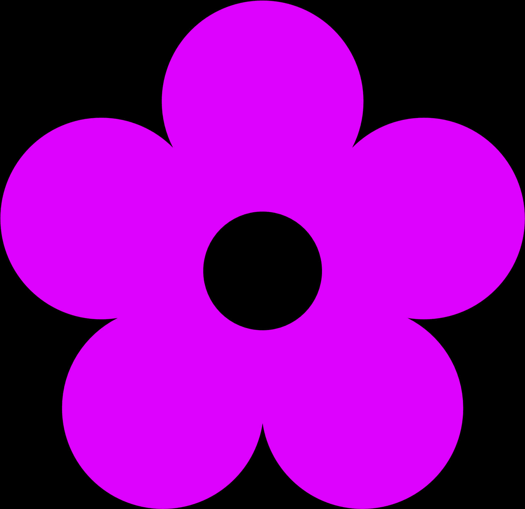 Vibrant Pink Simple Daisy Graphic PNG