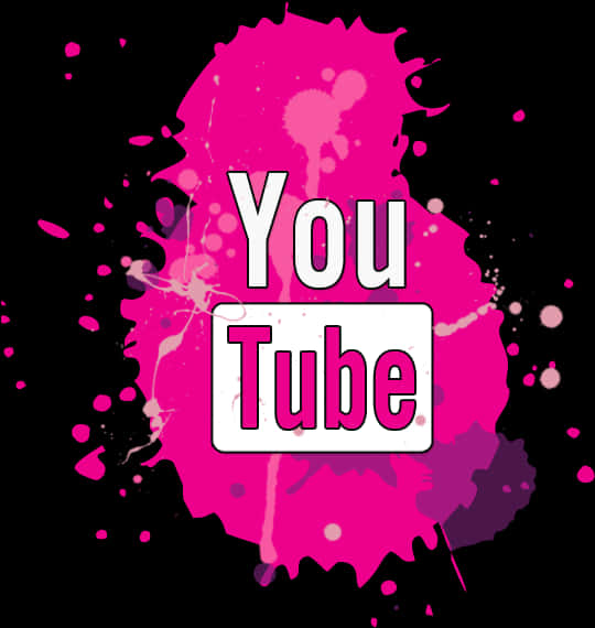 Vibrant Pink Splatter Youtube Logo PNG