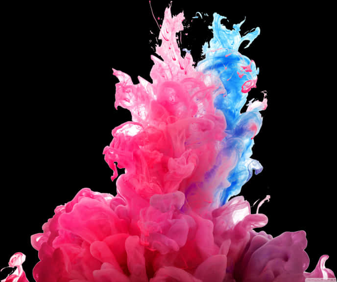 Vibrant Pinkand Blue Ink Explosion PNG