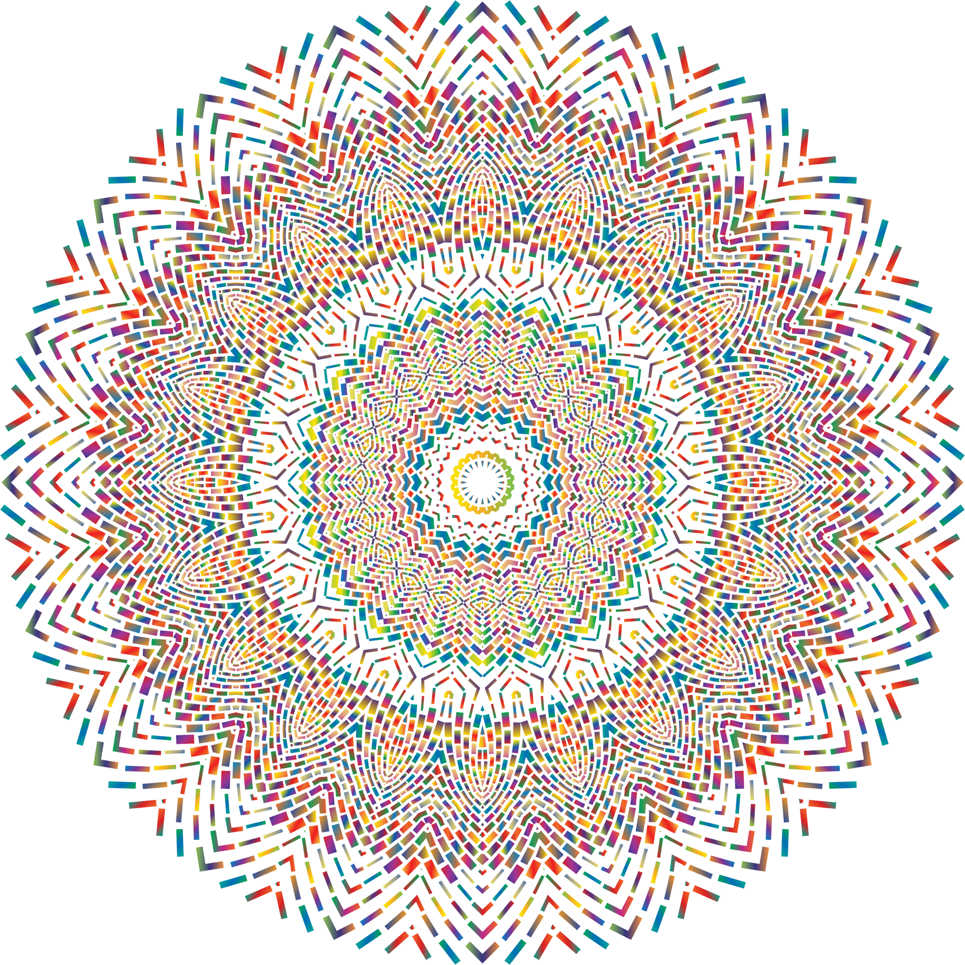 Vibrant Pixel Mandala Art PNG