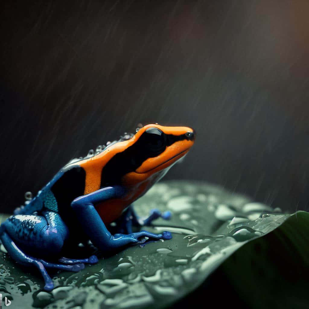 Vibrant Poison Dart Frog Rain Wallpaper