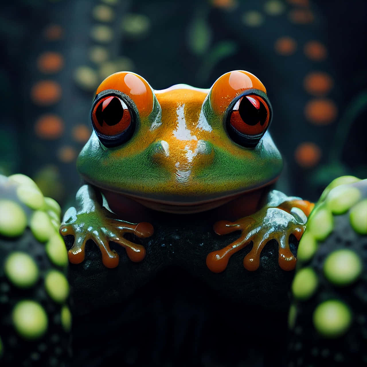 Vibrant Poison Frog Closeup Wallpaper