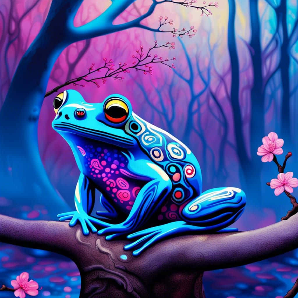 Vibrant Poison Frog Fantasy Art Wallpaper