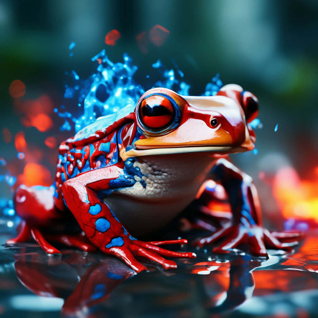 Vibrant Poison Frog Splash Wallpaper