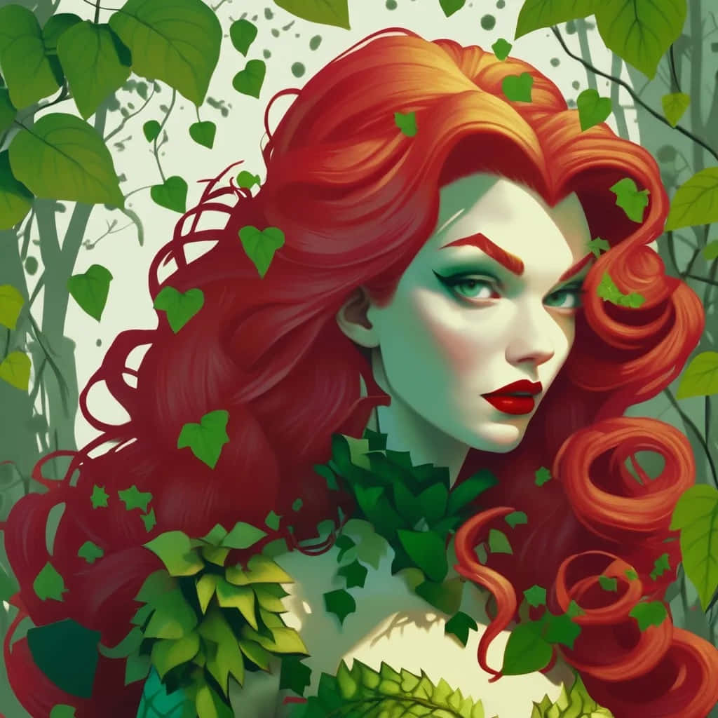 Levendige Poison Ivy Kunstwerk Achtergrond