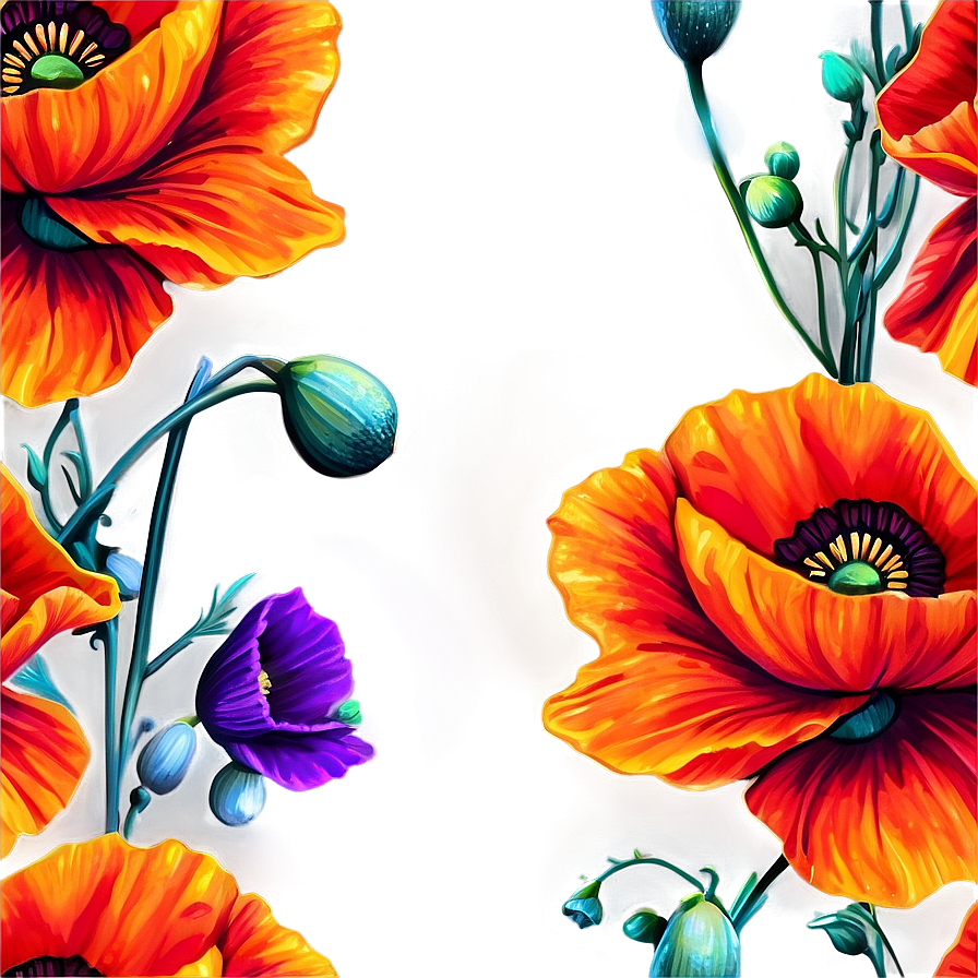 Vibrant Poppies Png 30 PNG