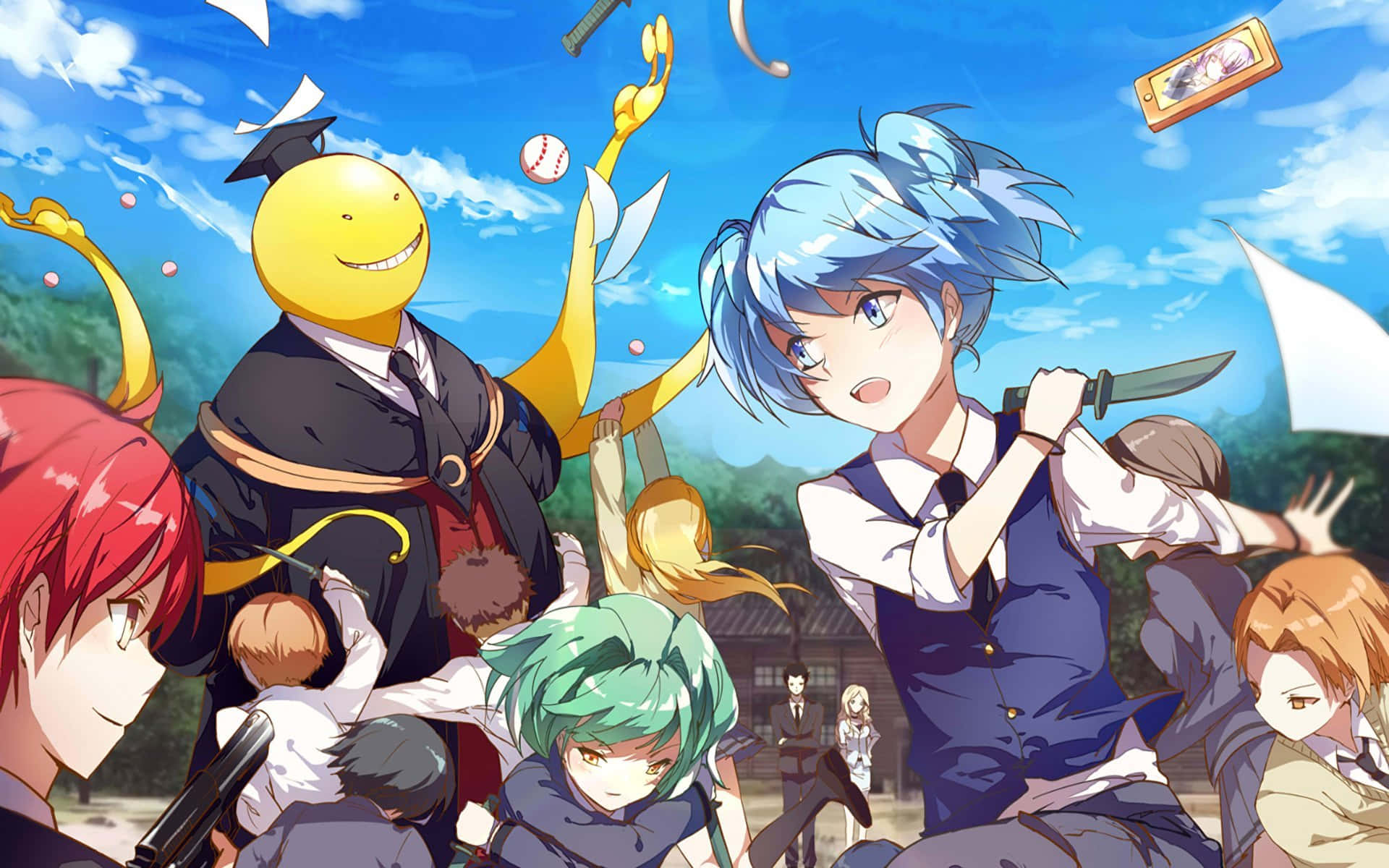 Vibrant Portrait Of Nagisa Shiota From Assassination Classroom Wallpaper