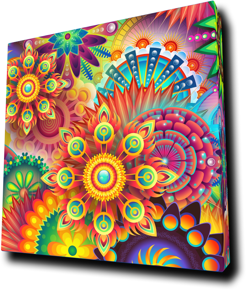 Vibrant Psychedelic Artwork Laptop Skin PNG