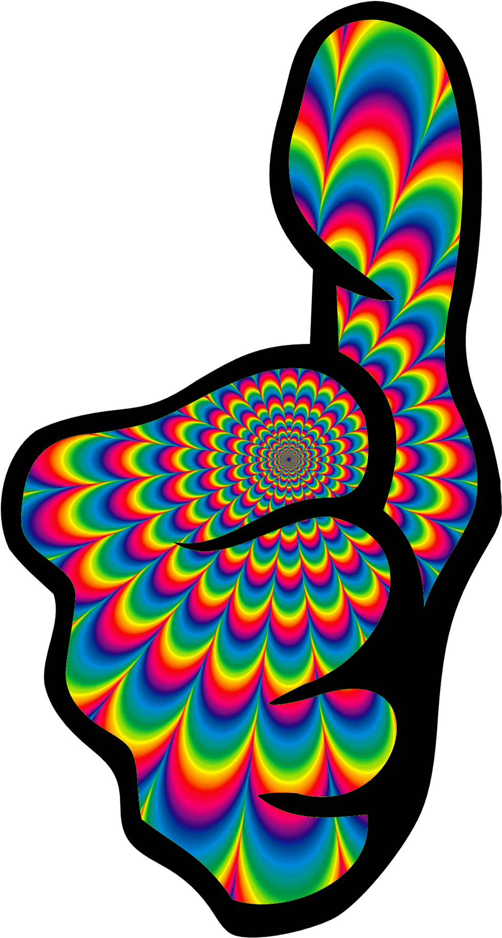 Vibrant Psychedelic Fractal Art PNG