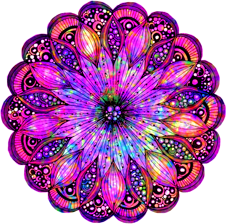 Vibrant_ Psychedelic_ Mandala_ Art PNG