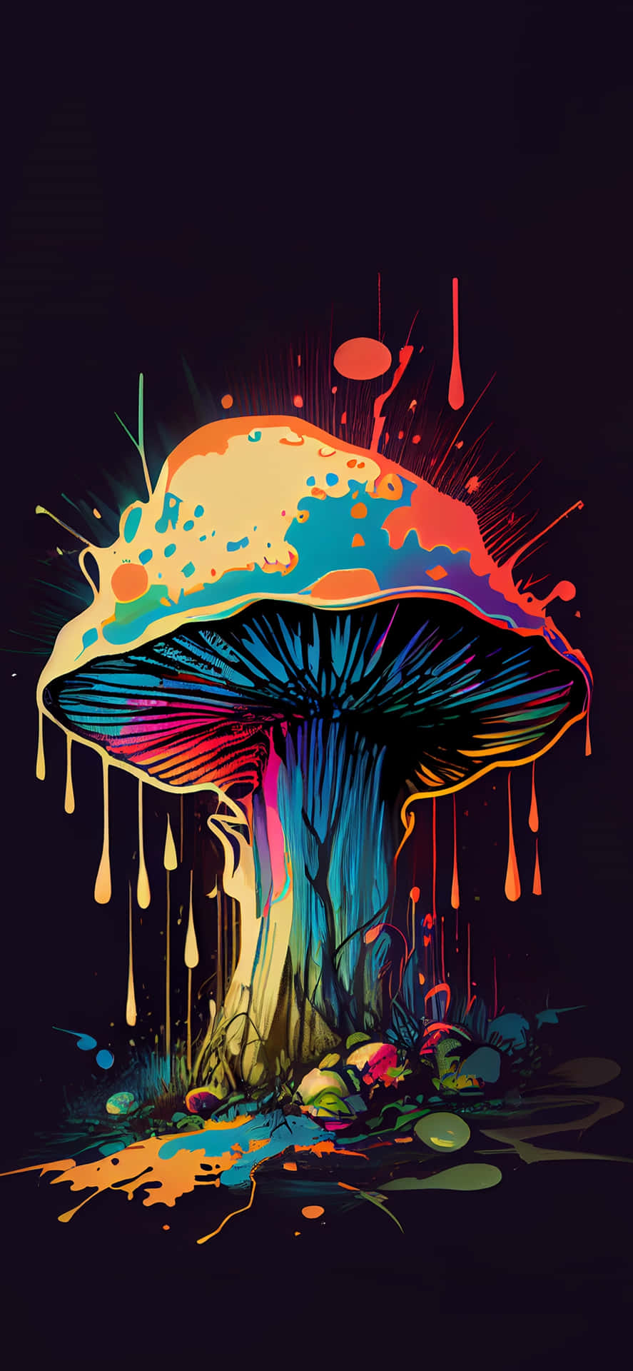 Vibrant Psychedelic Mushroom Art.jpg Wallpaper
