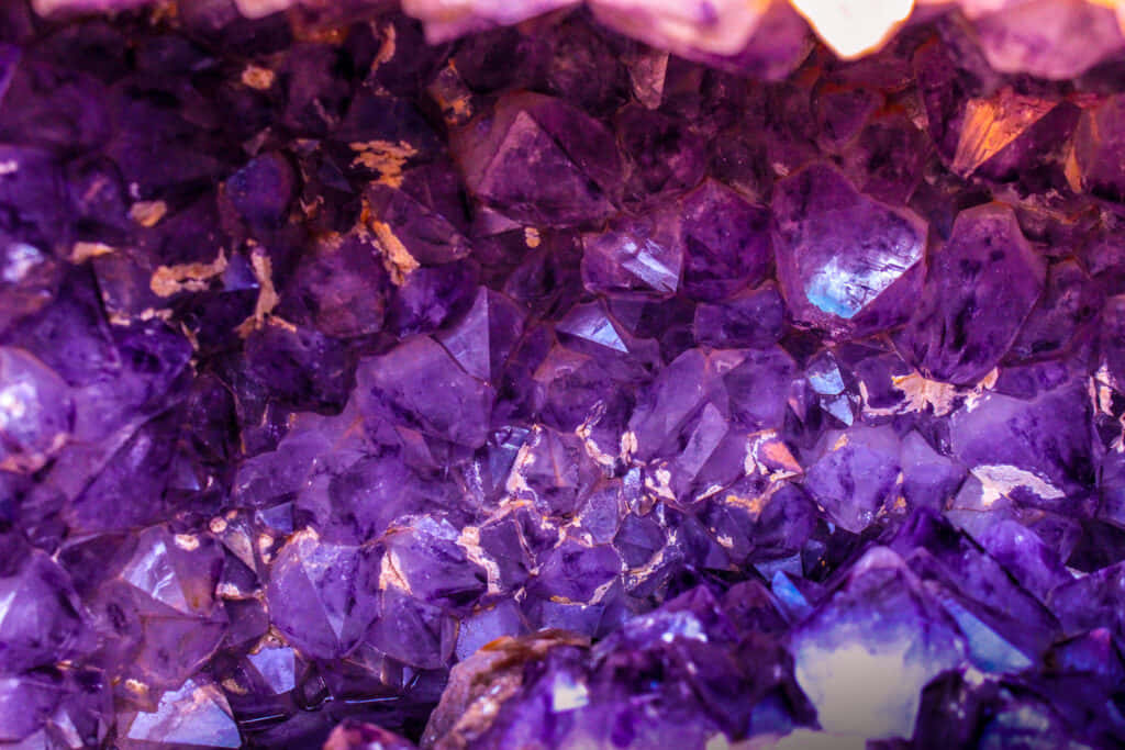 Vibrant Purple Amethyst Crystals Wallpaper
