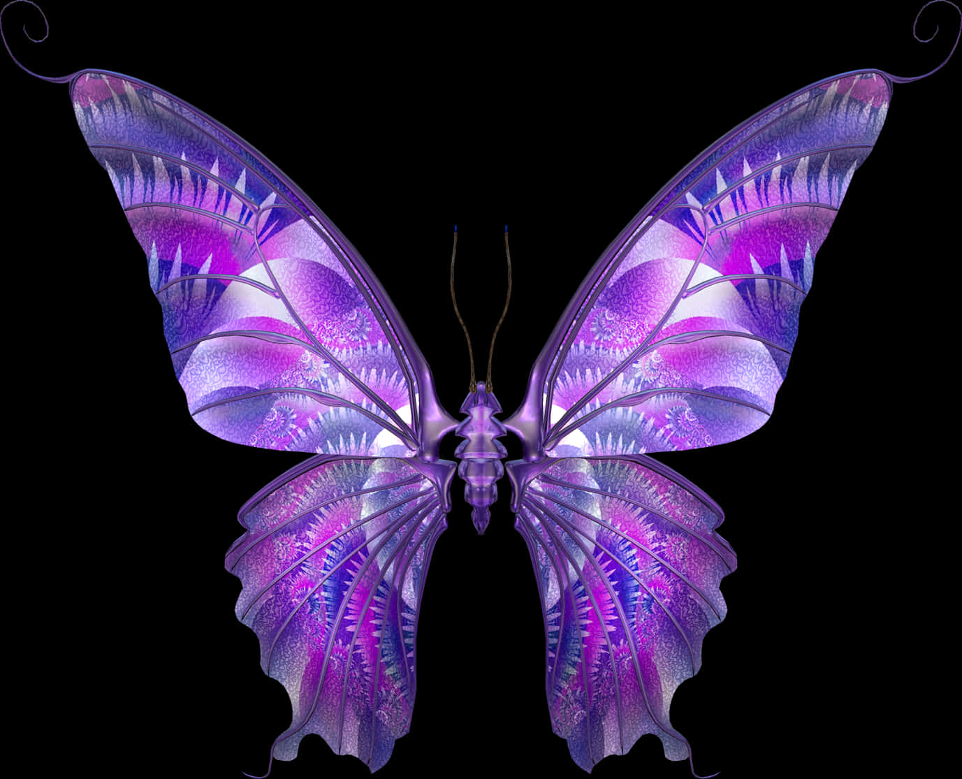 Vibrant Purple Butterfly Art PNG