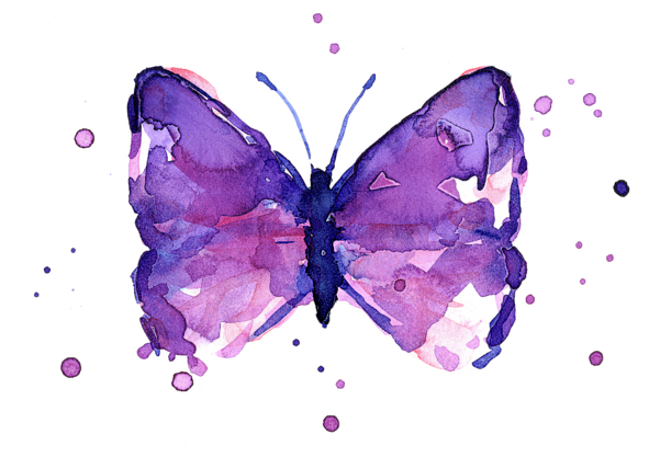 Vibrant Purple Butterfly Artwork PNG
