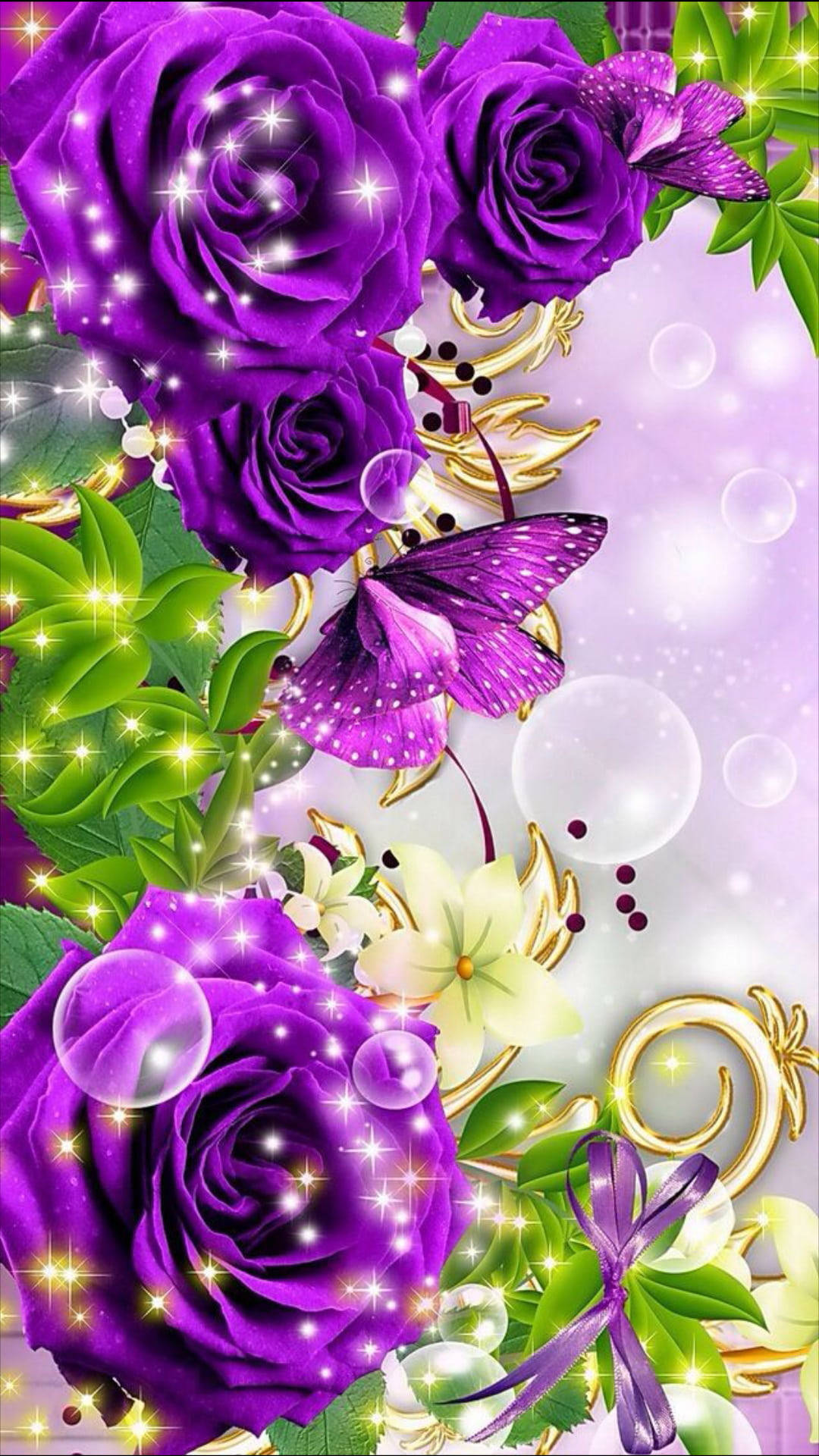 Vibrant Purple Butterfly Phone Background Wallpaper