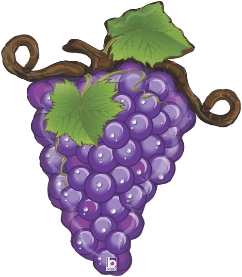 Vibrant Purple Grapes Illustration PNG