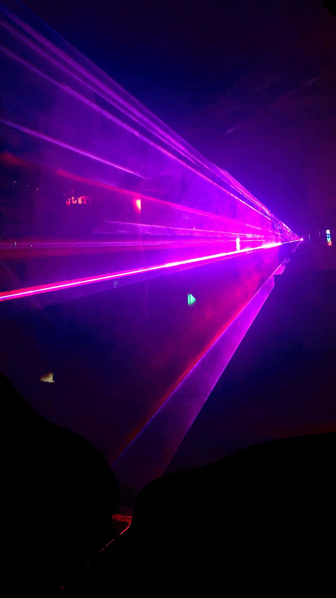 Vibrant Purple Laser Beams Night Wallpaper