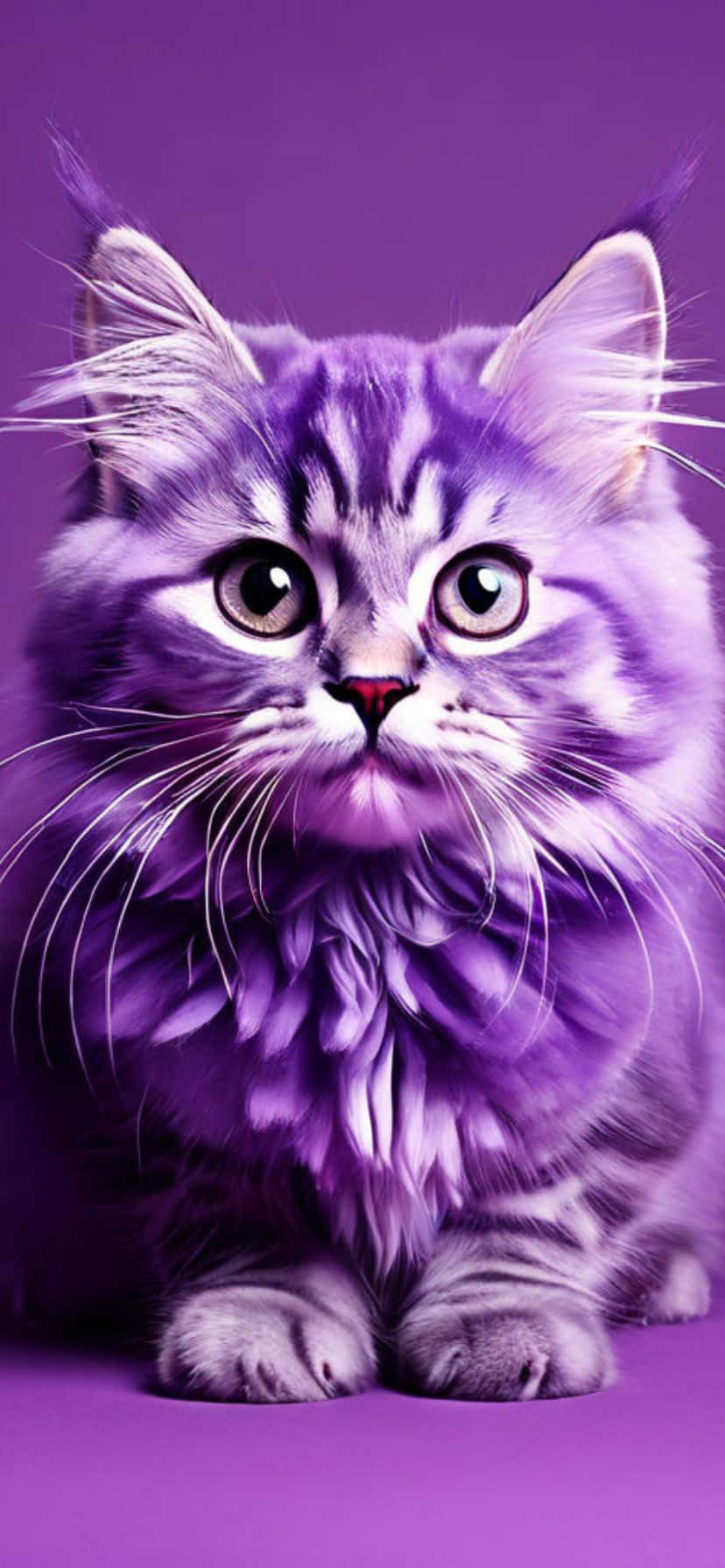 Vibrant Purple Maine Coon Cat Wallpaper