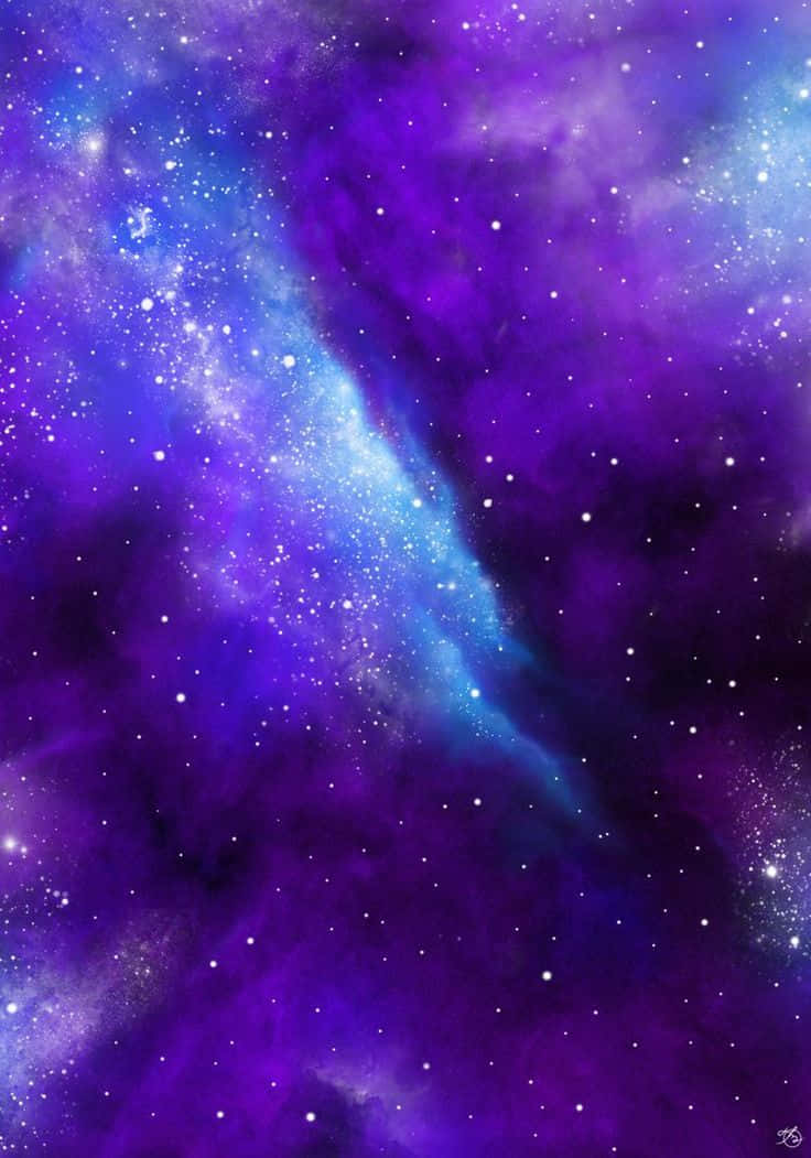 Vibrant Purple Nebula Space Art Wallpaper