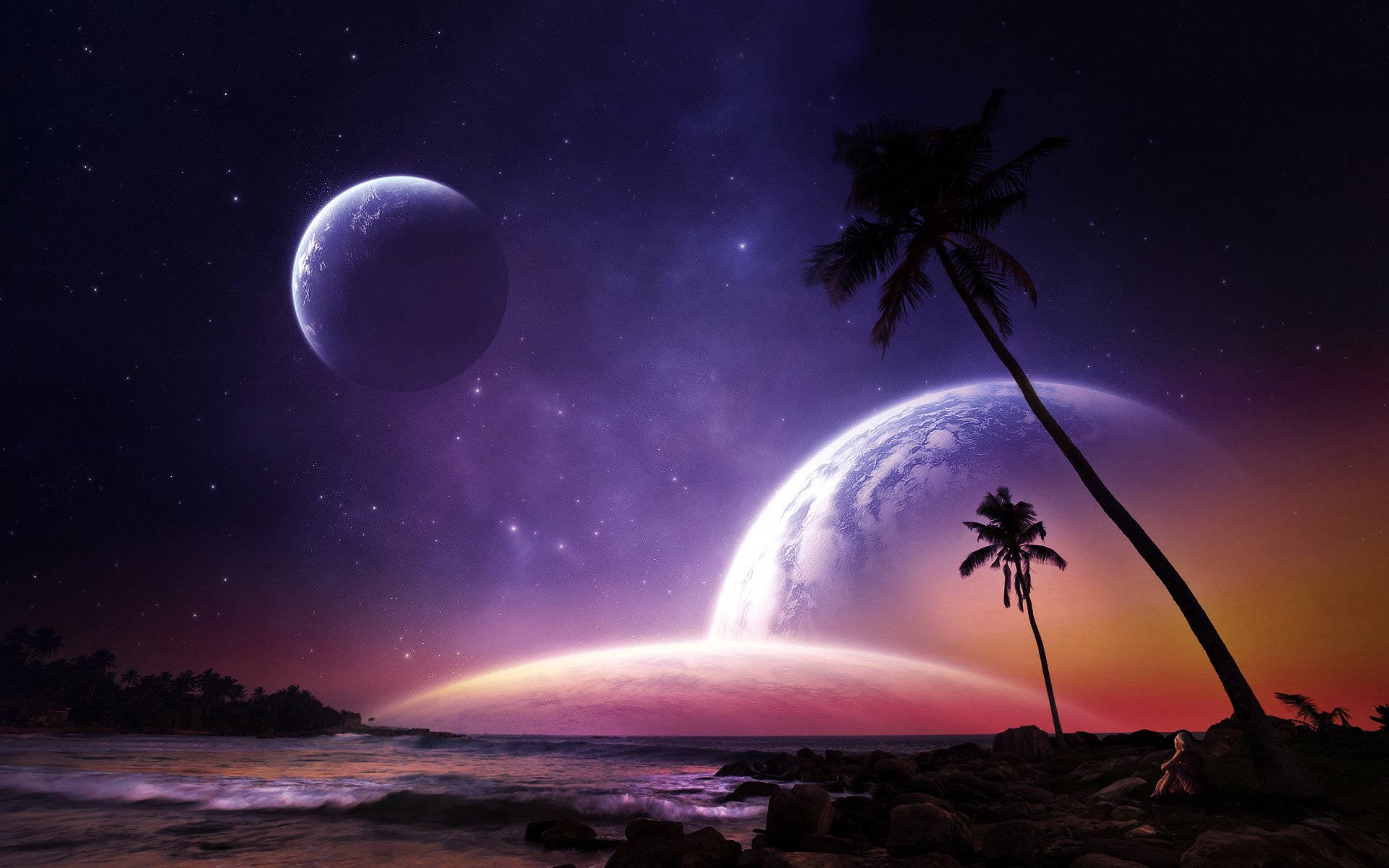Vibrant Purple Outlook Planet And Nature Wallpaper