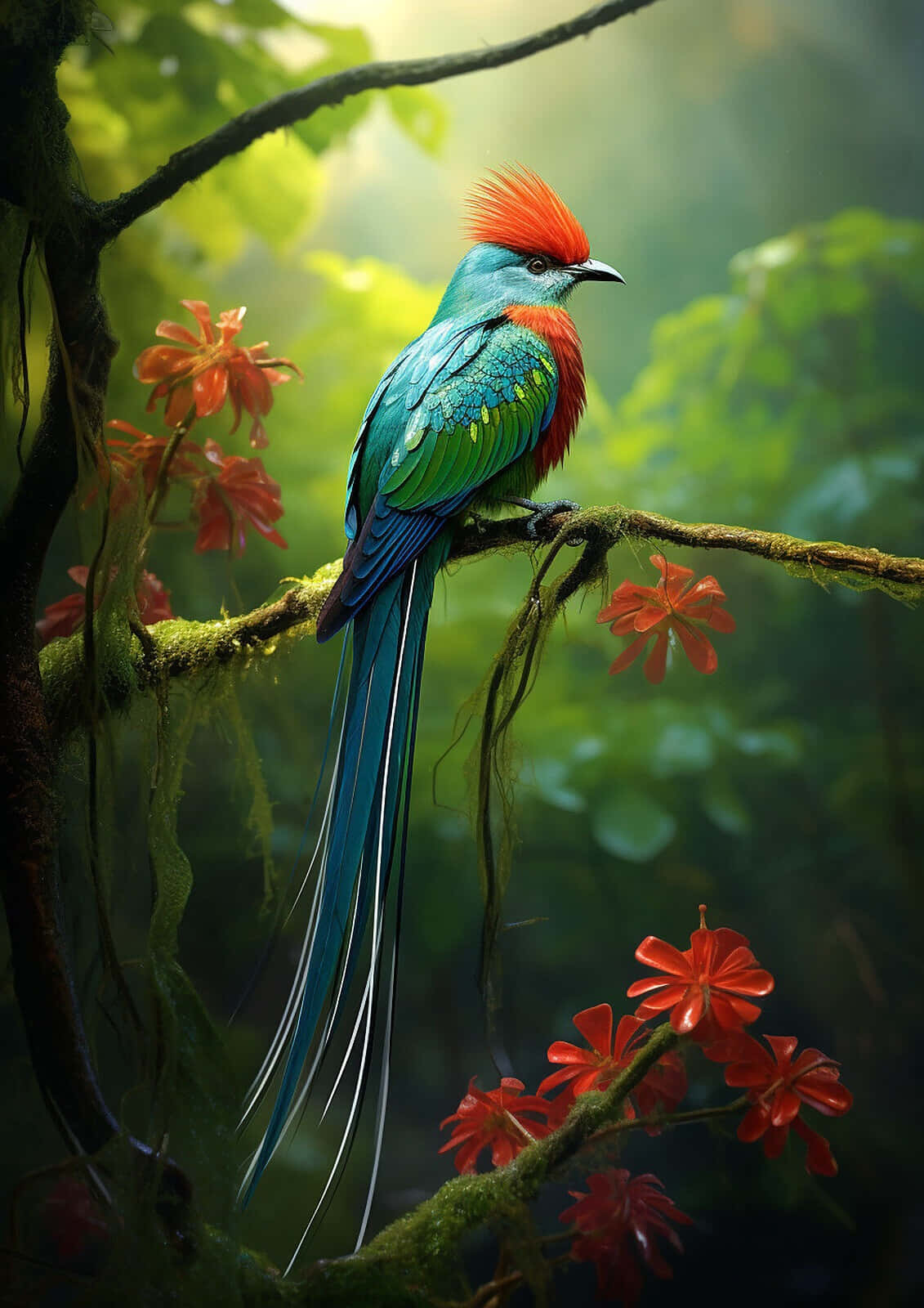 Vibrant Quetzalin Misty Forest.jpg Wallpaper