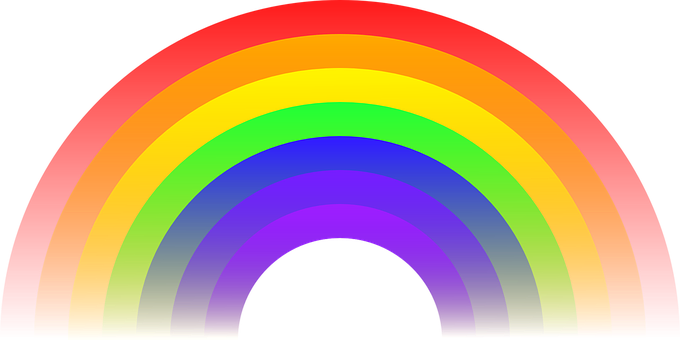 Vibrant Rainbow Arc Digital Art PNG