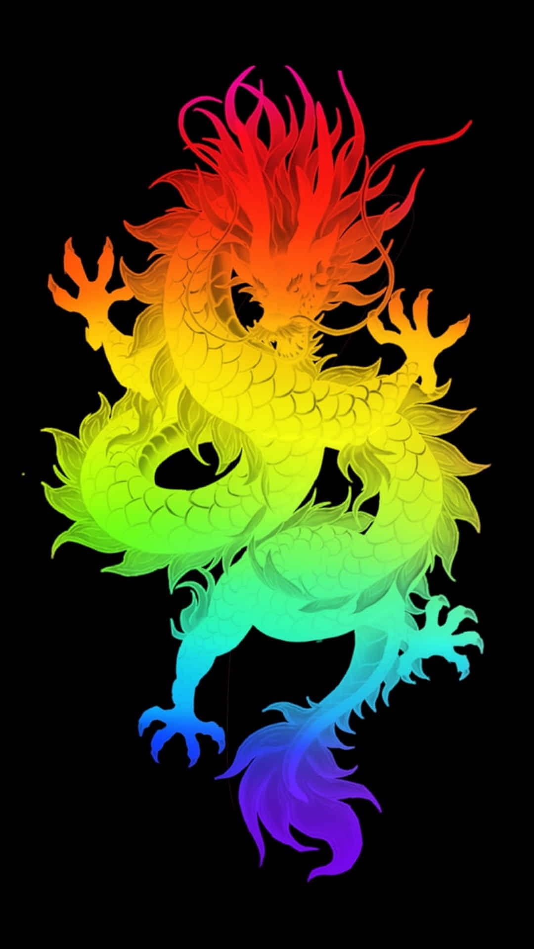 Vibrant_ Rainbow_ Dragon_ Artwork Wallpaper