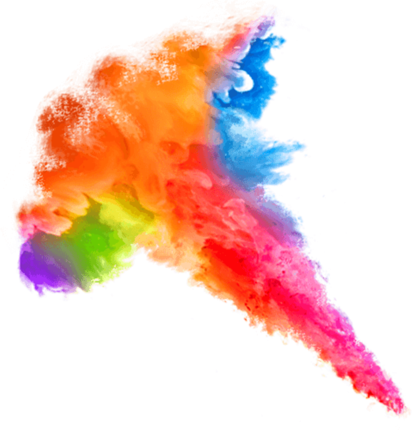 Vibrant Rainbow Smoke Cloud PNG