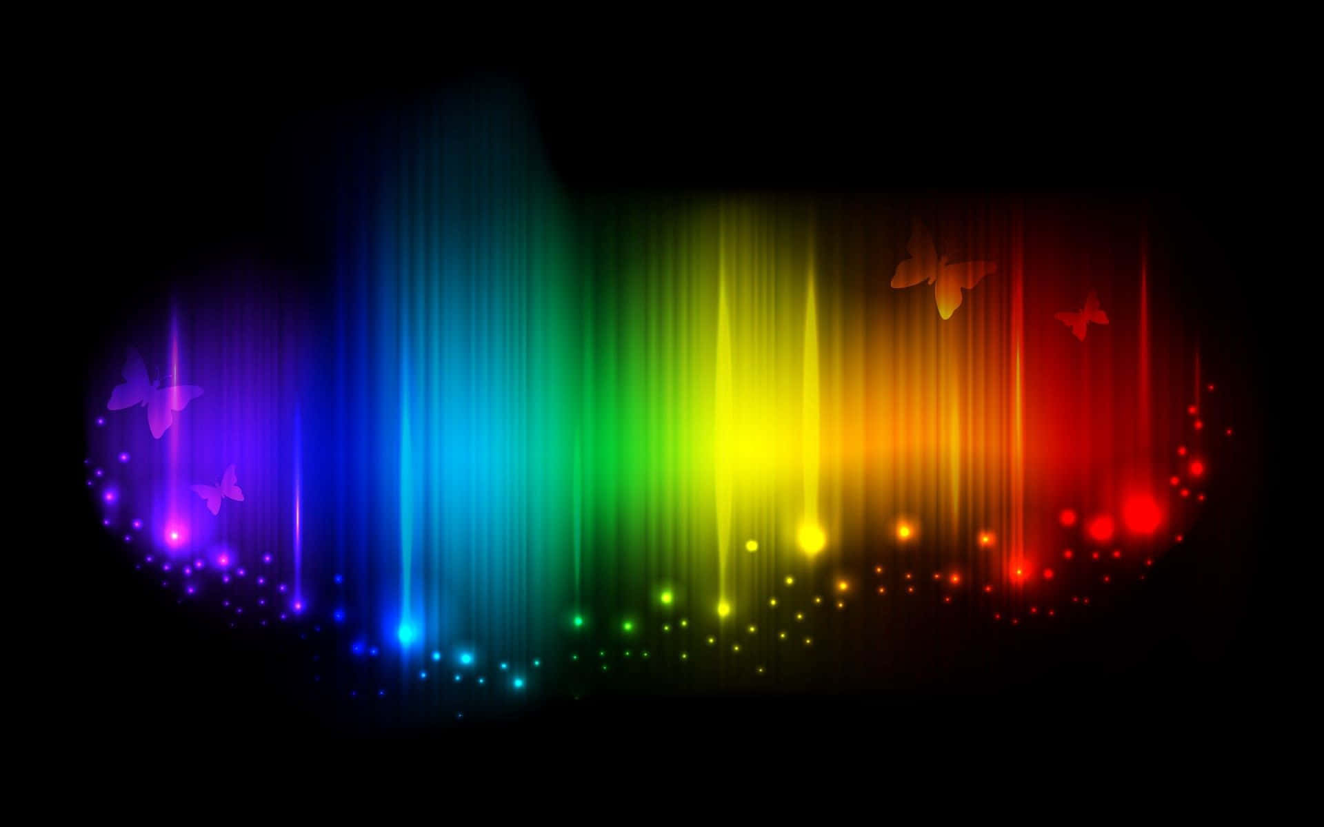 Vibrant_ Rainbow_ Spectrum_with_ Butterflies Wallpaper