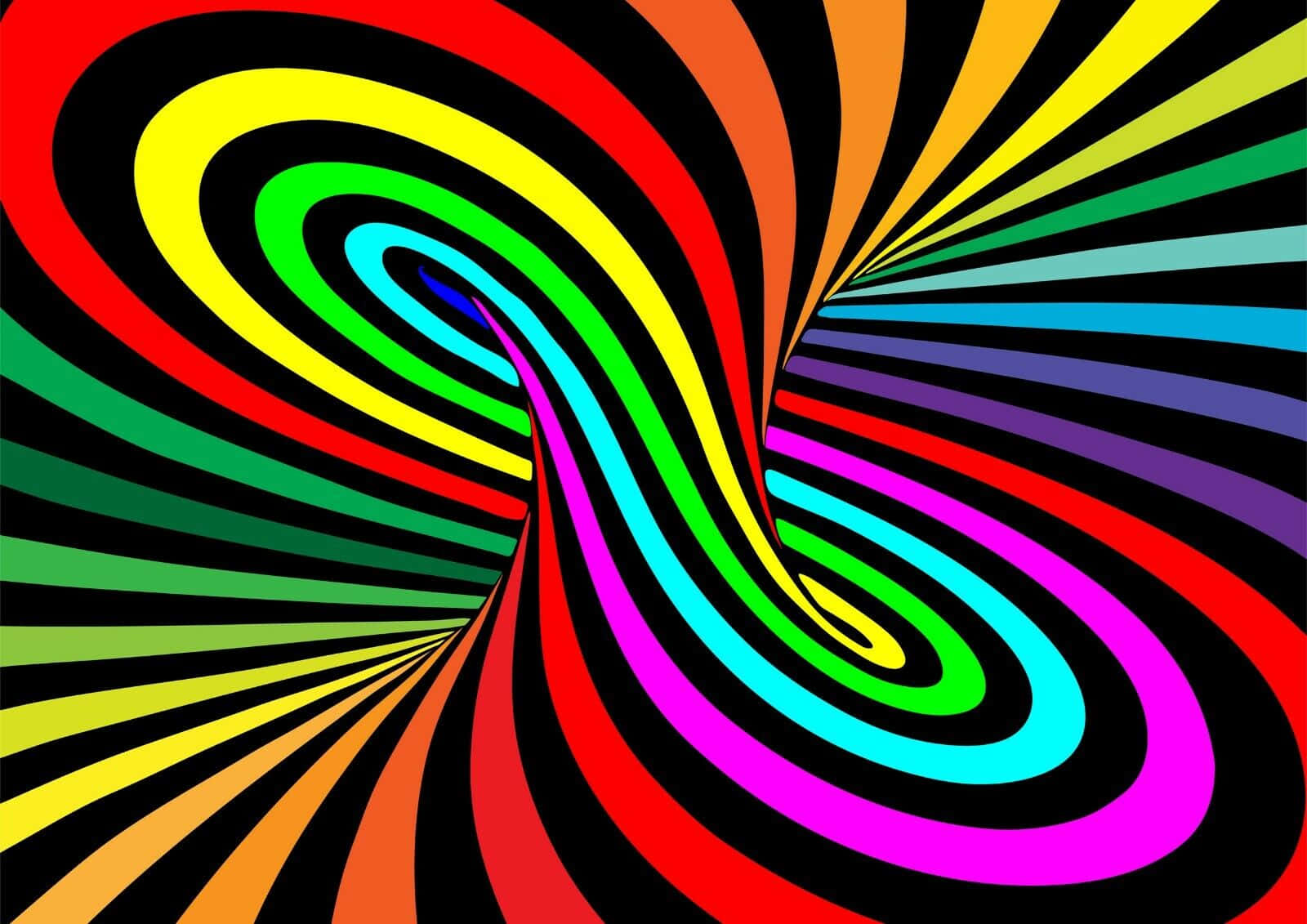 Vibrant Rainbow Swirl Illusion Wallpaper