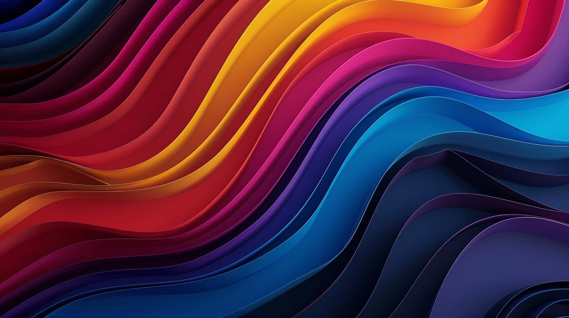 Vibrant Rainbow Waves Abstract Wallpaper