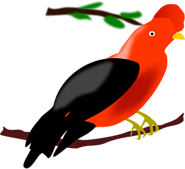 Vibrant_ Red_ Bird_ Illustration PNG